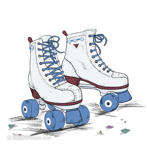 卡通复古旧溜冰鞋